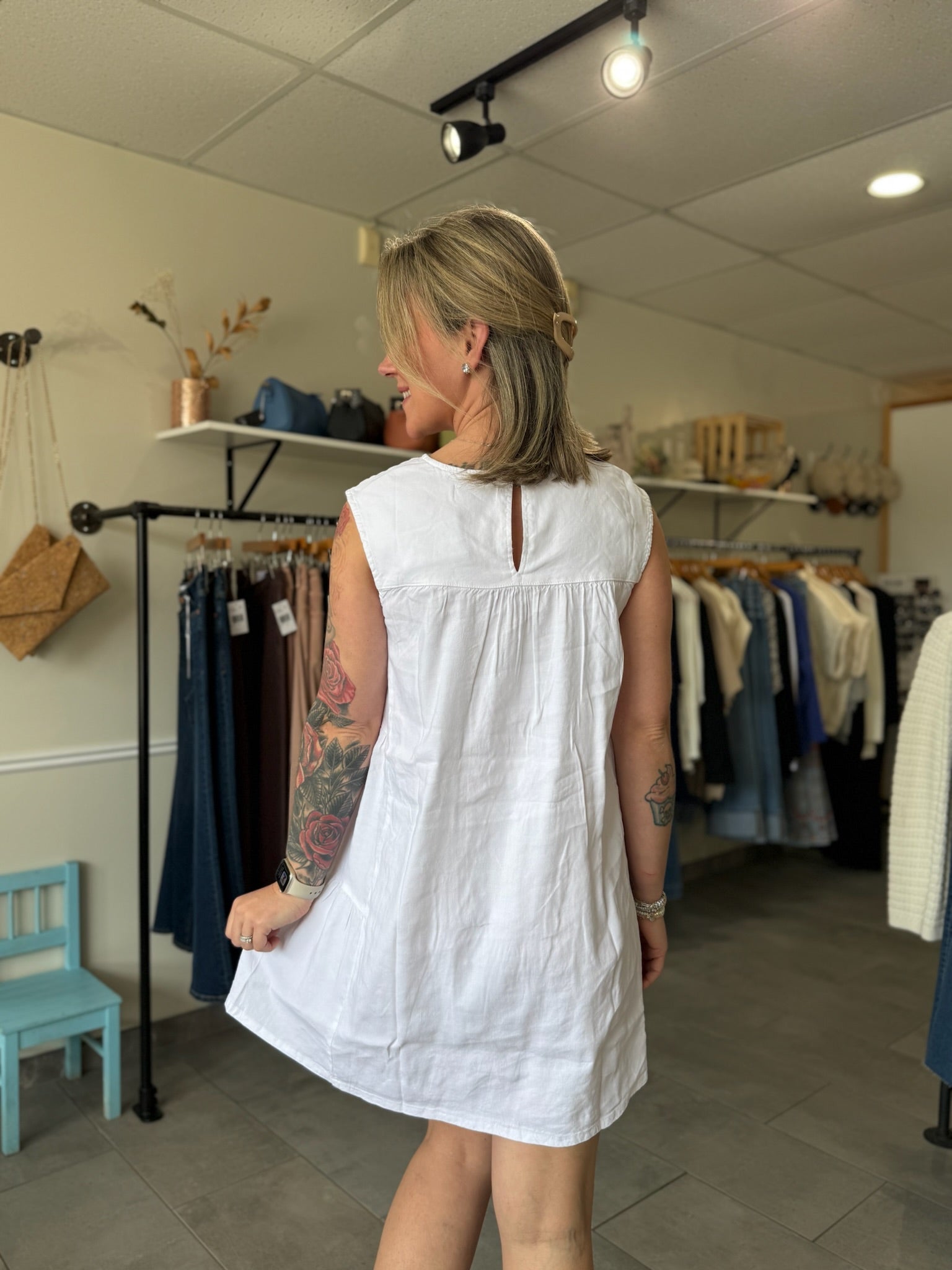 Alice Linen Dress | White